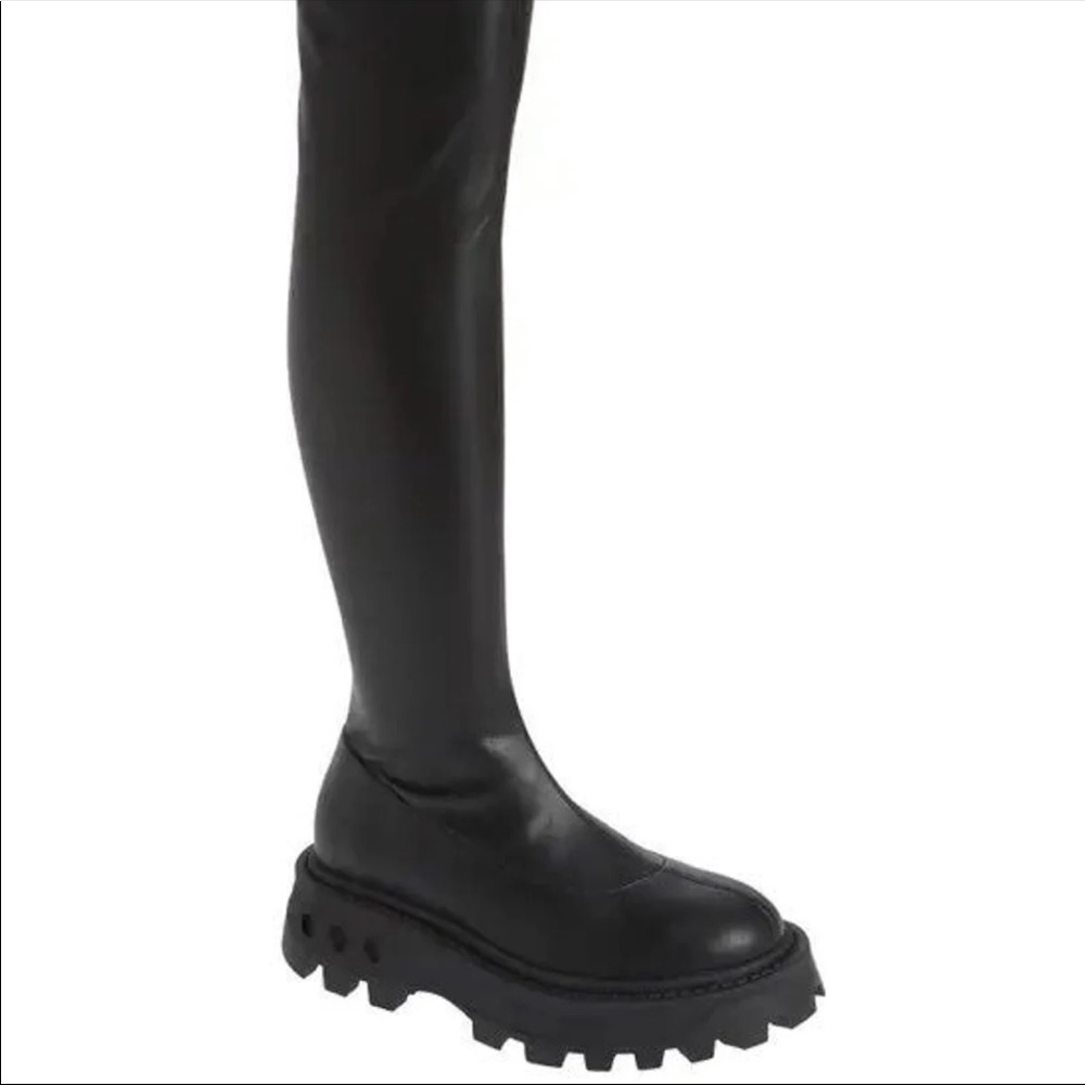 Vegan Leather Over The Knee Boots